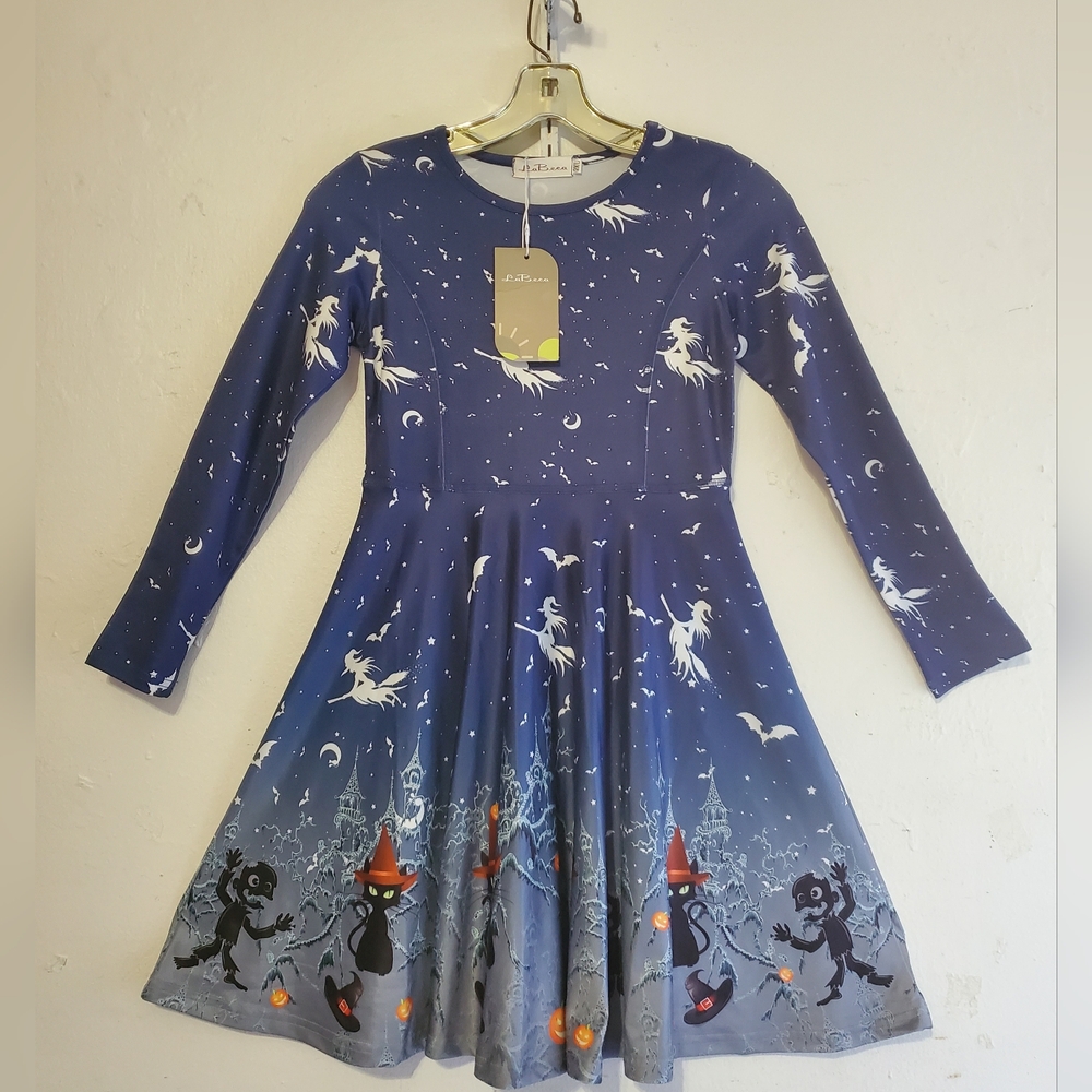 LABECA Girl Halloween Dress Size 2XL Polyester Spandex Blue Costume